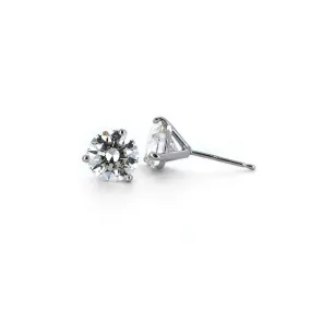 0.16ctw Round Diamond Stud Earrings - White Gold