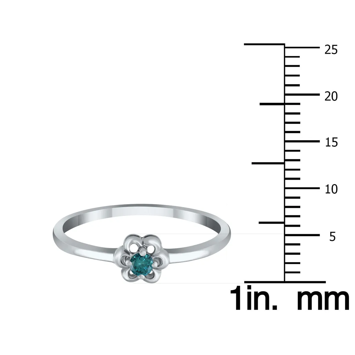 .05 Carat Tw Natural Diamond Flower Promise Ring In 10K White Gold