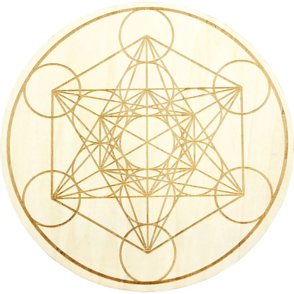 12" Wood Crystal Grid - Metatron