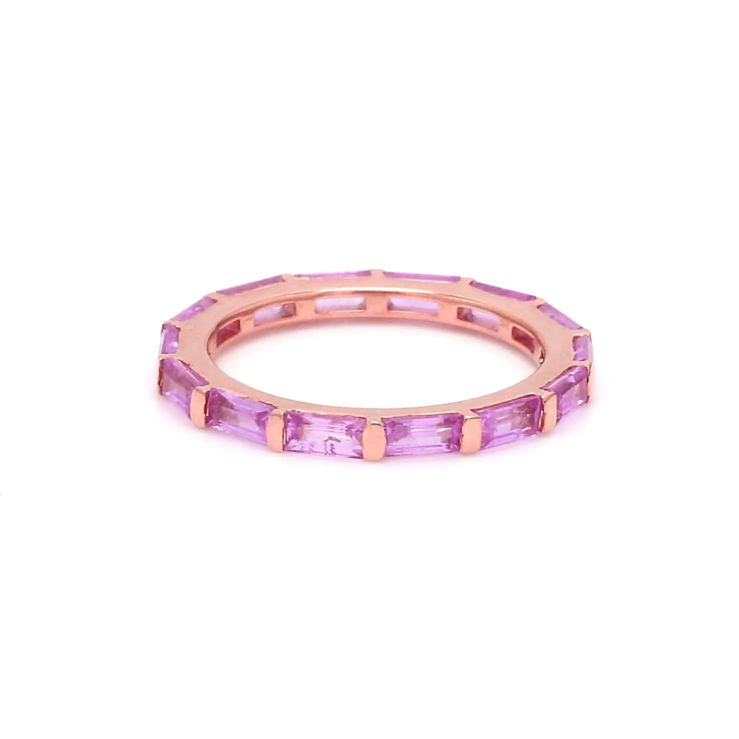 14K & 18K Gold East West Pink Sapphire Eternity Ring