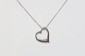 16'' James Avery 925 Silver Open Heart Pendant Necklace (7.69g.)