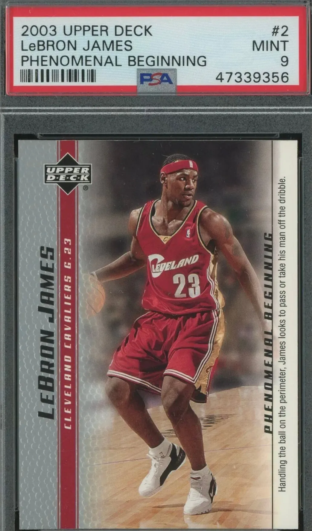 2003 Upper Deck Phenomenal Beginning #2 LeBron James Cavaliers RC Rookie PSA 9