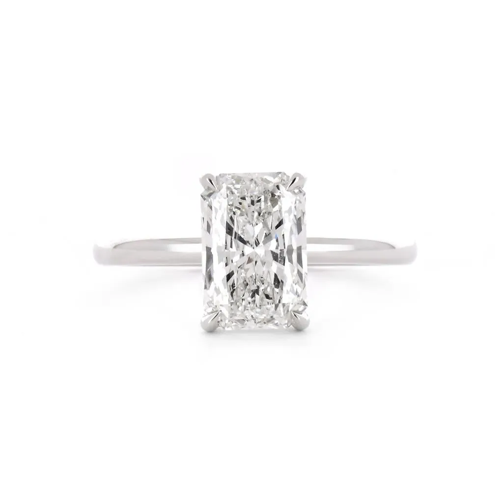 2.07ctw Radiant Lab Grown Diamond Engagement Ring, Hidden Halo - 14K White Gold