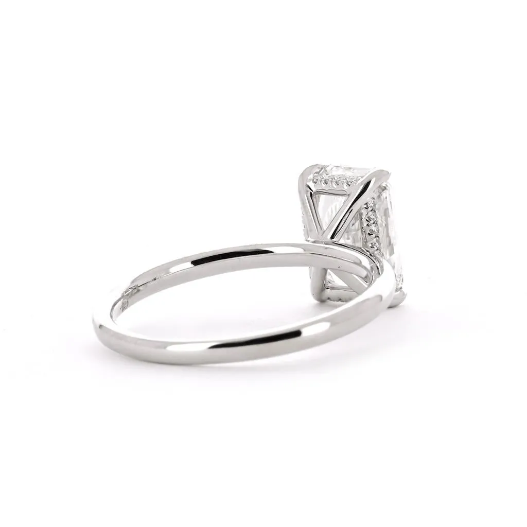 2.07ctw Radiant Lab Grown Diamond Engagement Ring, Hidden Halo - 14K White Gold