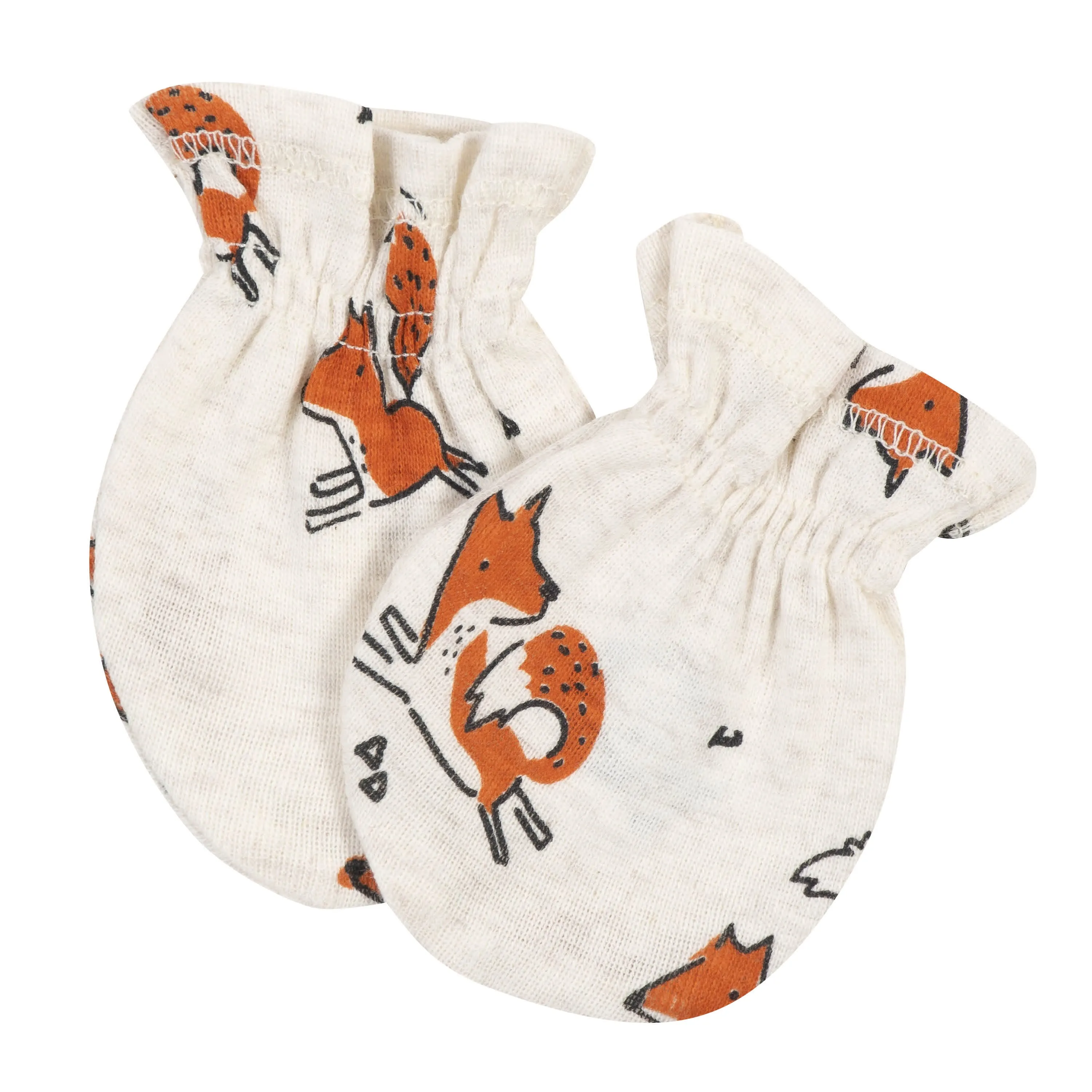 3-Pack Baby Boys Fox No Scratch Mittens