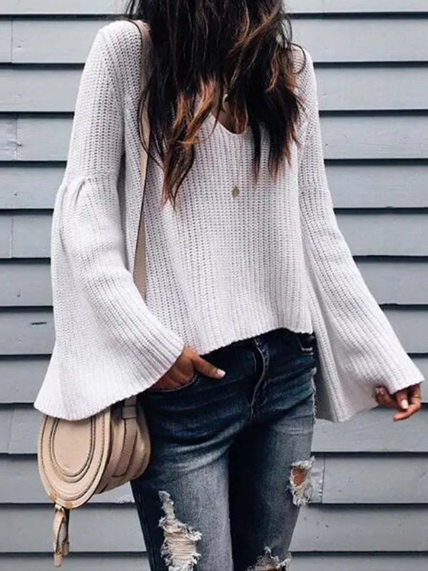 4 Colors Long Sleeves Sweater Tops