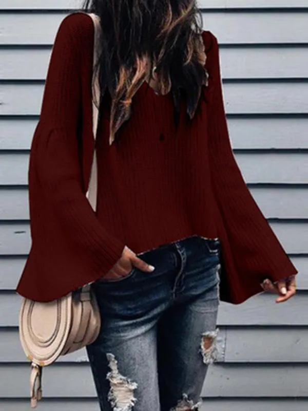 4 Colors Long Sleeves Sweater Tops