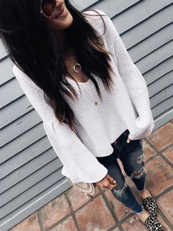 4 Colors Long Sleeves Sweater Tops