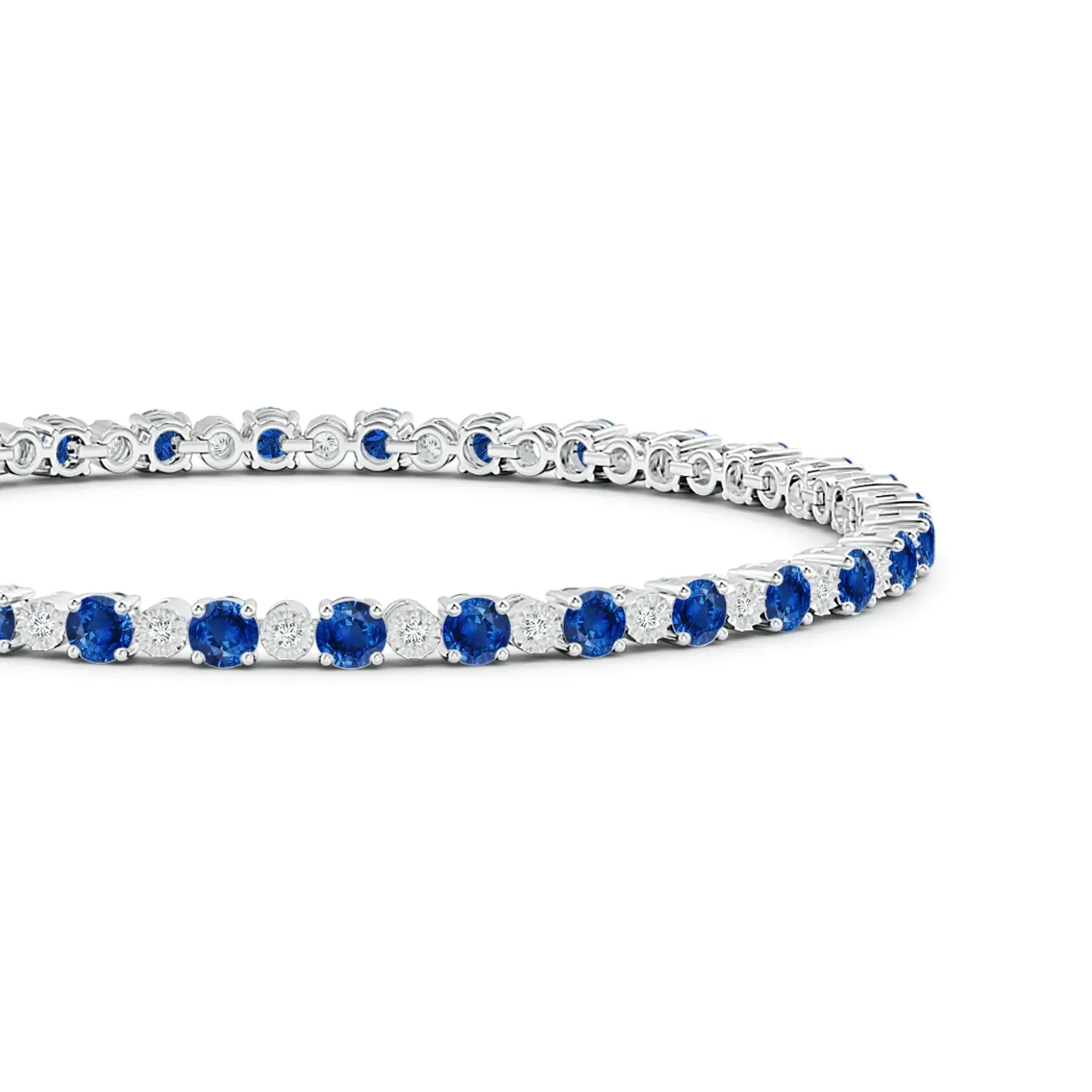 4.8 CT. Sapphire and Brilliant Moissanite Tennis Bracelet