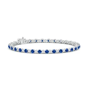 4.8 CT. Sapphire and Brilliant Moissanite Tennis Bracelet