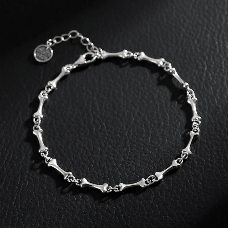 925 Sterling Silver Bone Chain Handmade Unisex Bracelet