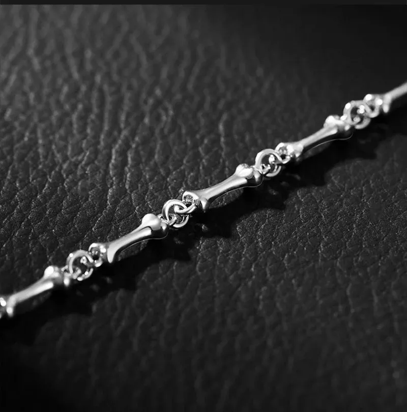 925 Sterling Silver Bone Chain Handmade Unisex Bracelet