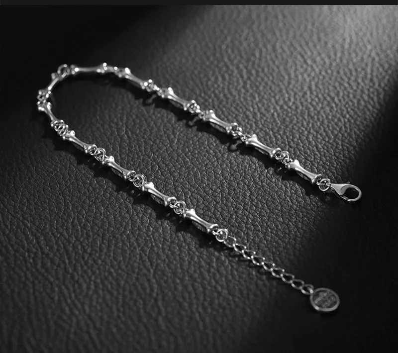 925 Sterling Silver Bone Chain Handmade Unisex Bracelet