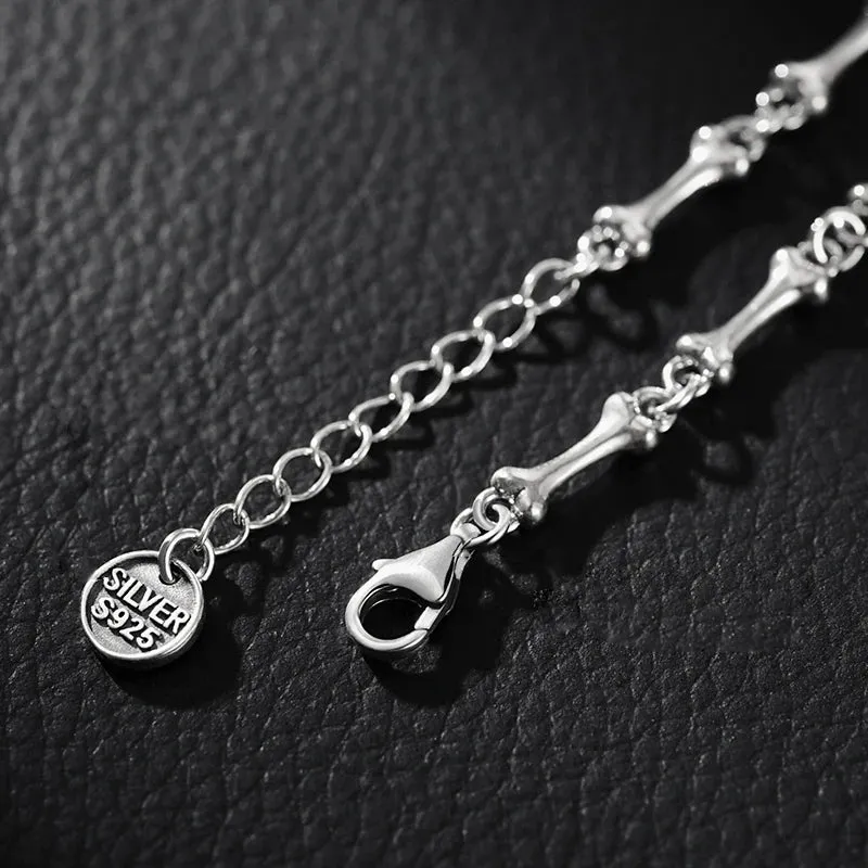 925 Sterling Silver Bone Chain Handmade Unisex Bracelet