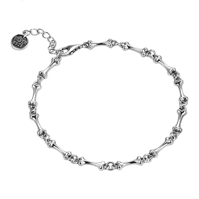 925 Sterling Silver Bone Chain Handmade Unisex Bracelet