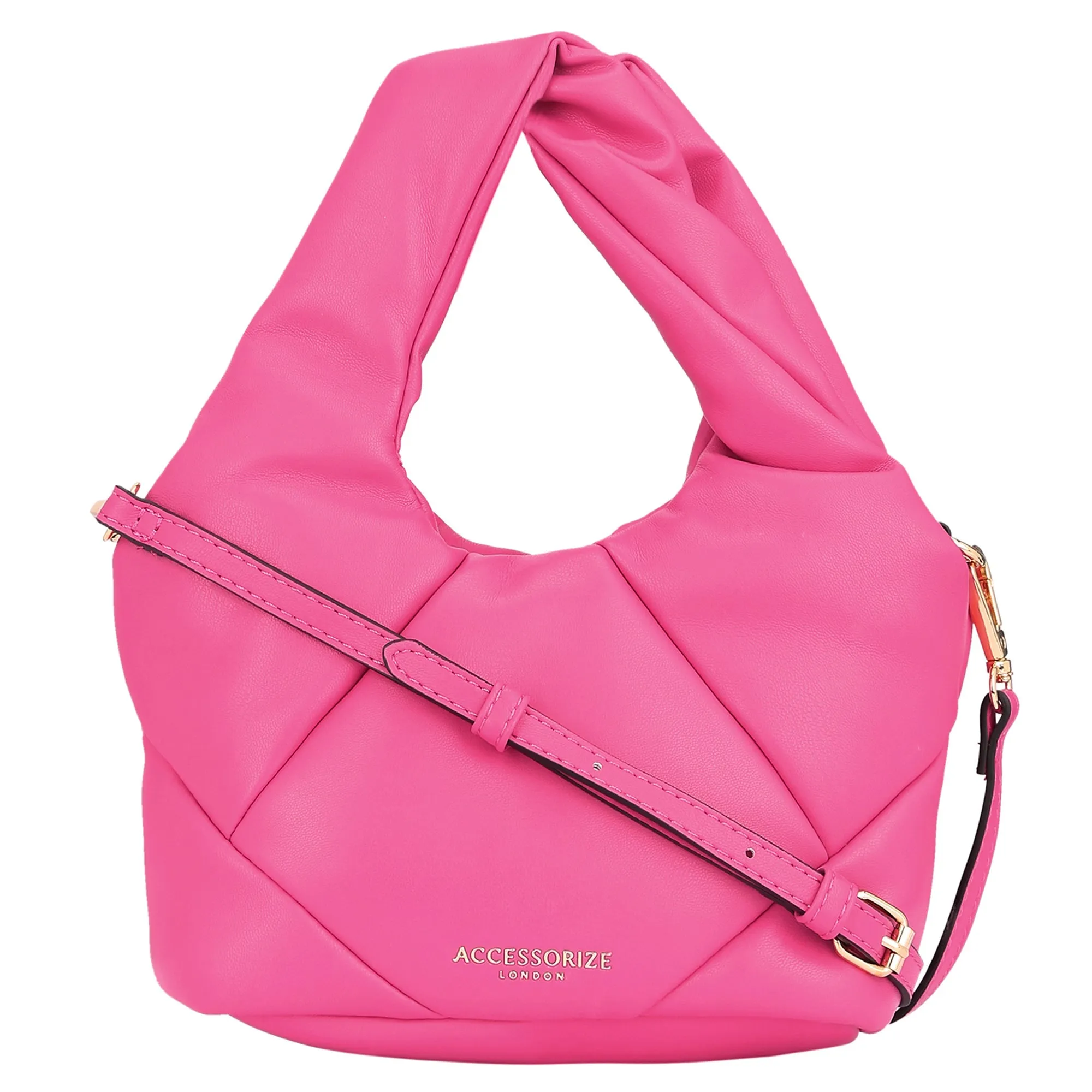 Accessorize London Women's Fuchsia Mini Puff Handheld Cross Body