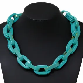 Acrylic Link Chain Short Necklace