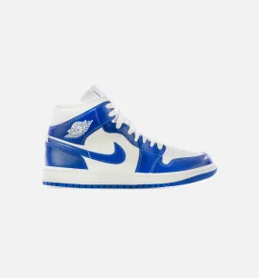 Air Jordan 1 Mid Hyper Royal Womens Lifestyle Shoe - White/Hyper Royal Limit One Per Customer