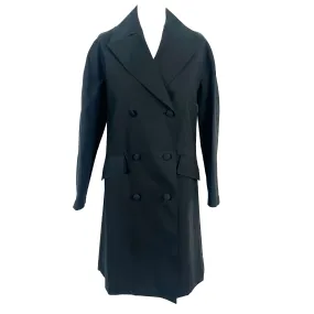 Alaia 2830 Black Coated & Belted Cotton Coat S