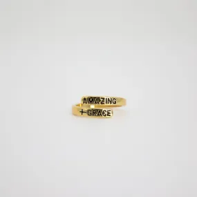 Amazing Grace Gold Plated Brass Ring