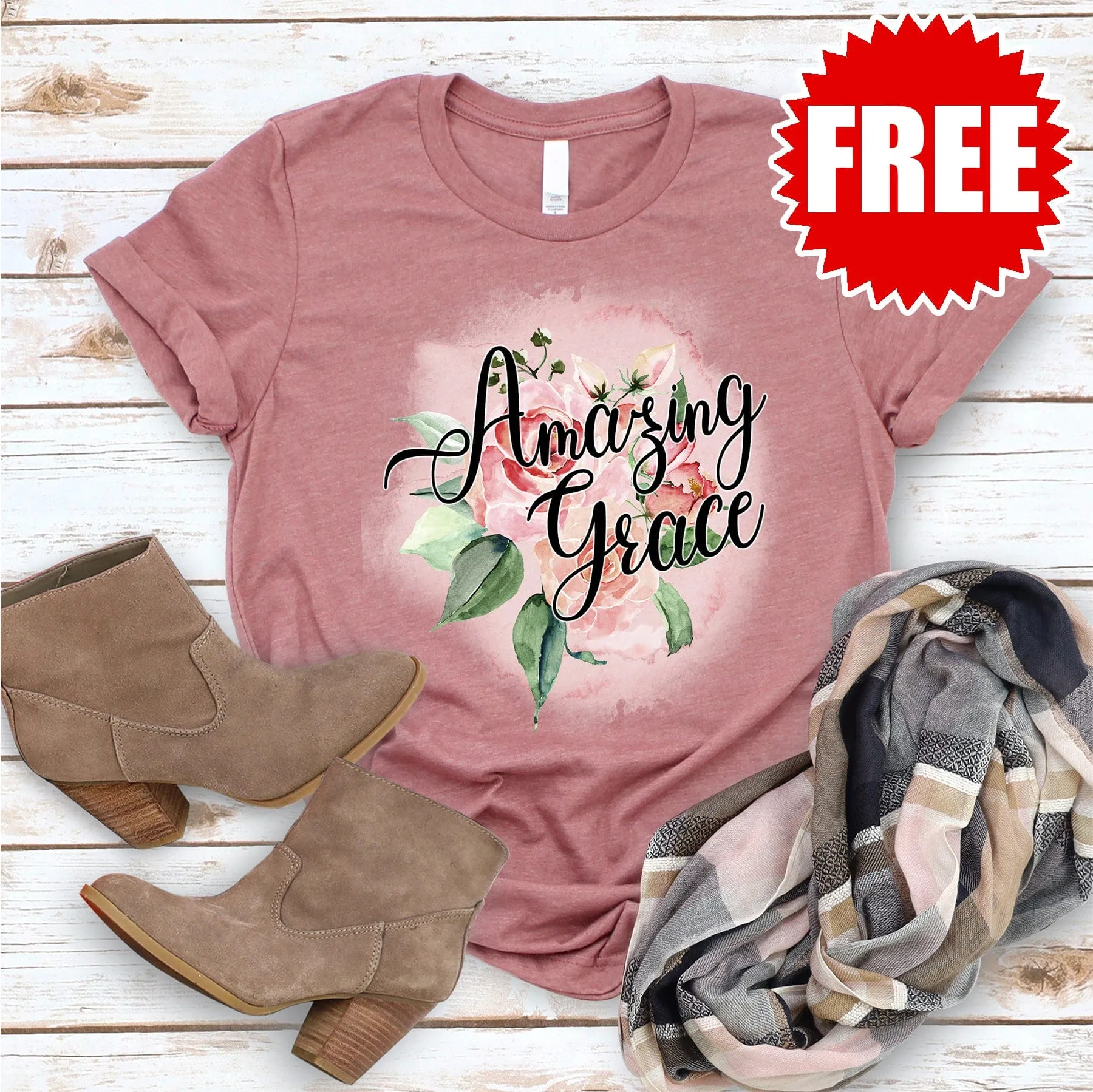 Amazing Grace Rose Tee - F