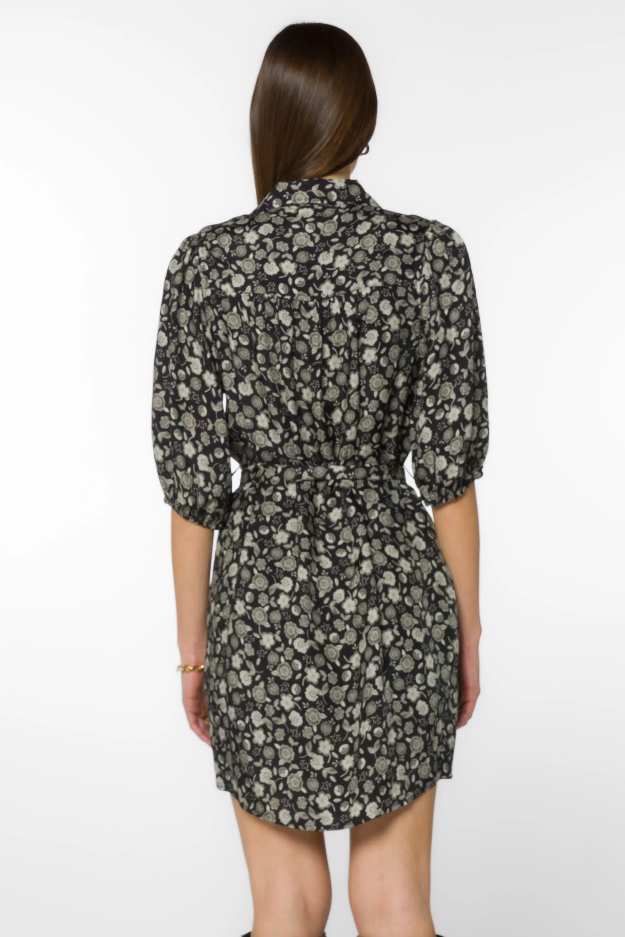 Amelia Black Floral Dress