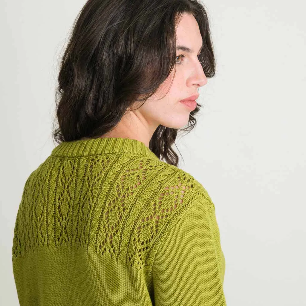 Amie Organic Cotton Cardigan | Pistachio