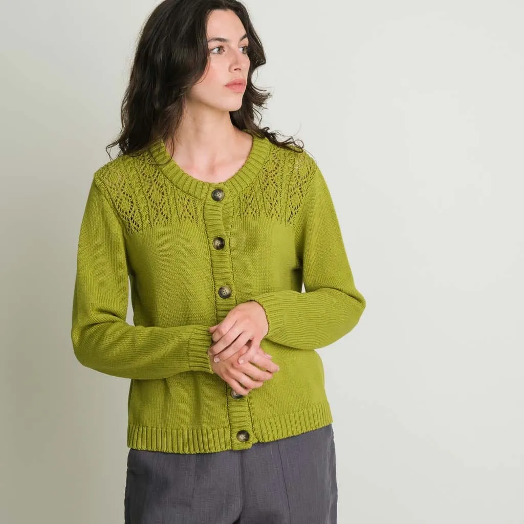 Amie Organic Cotton Cardigan | Pistachio