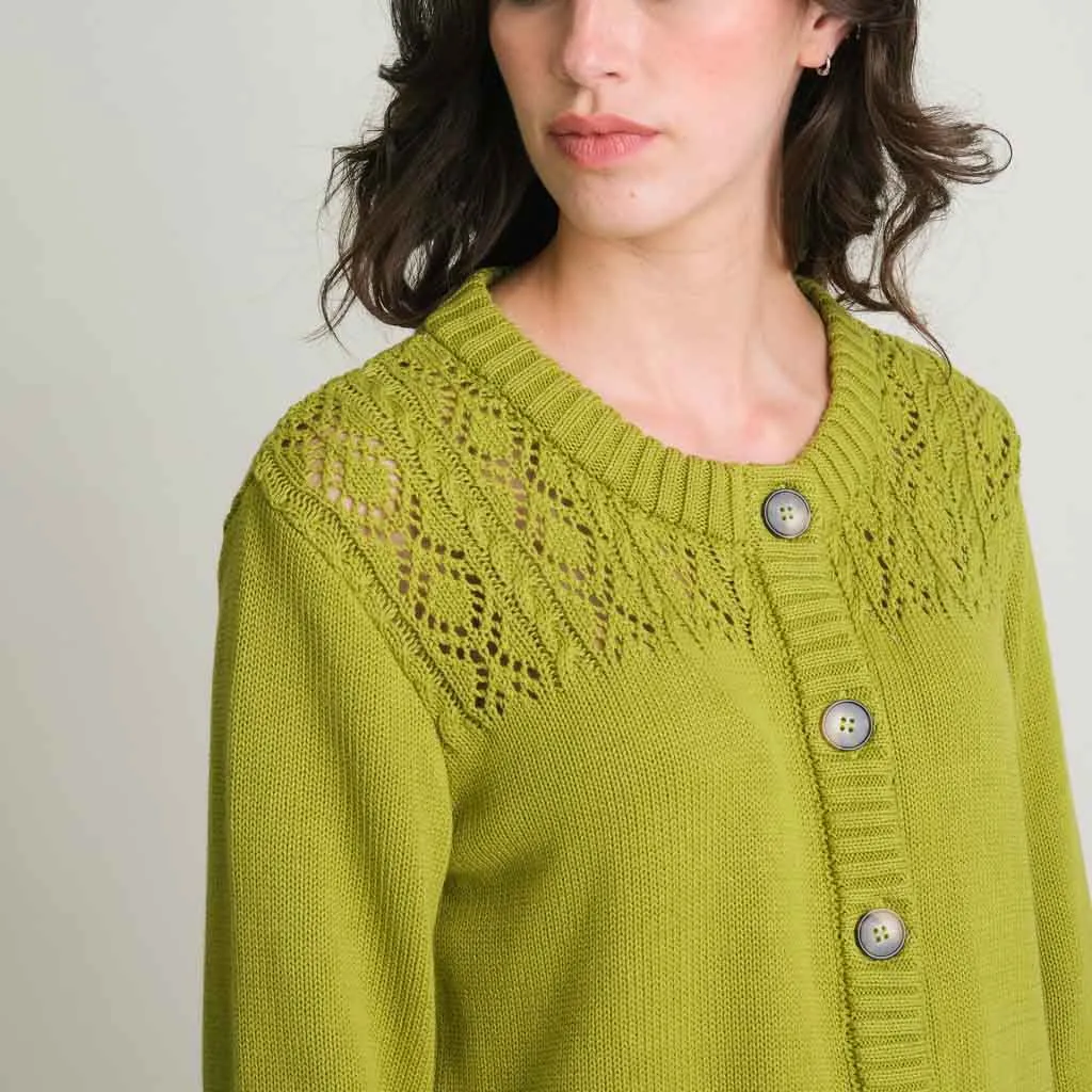 Amie Organic Cotton Cardigan | Pistachio