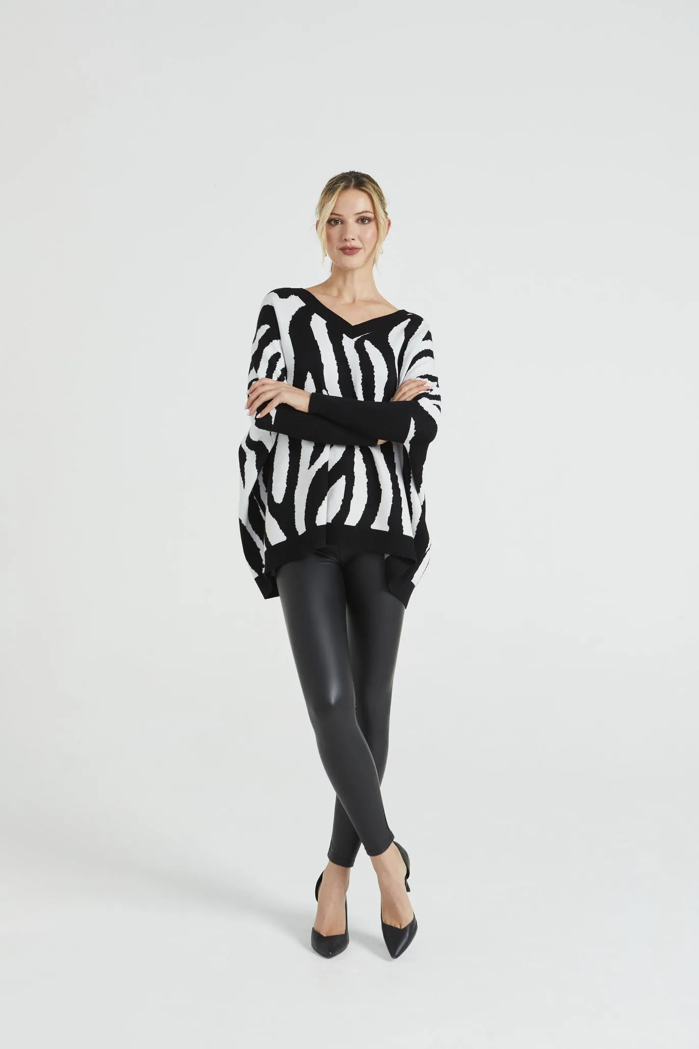 Angeleye Oversized Zebra Print Knitted Jumper