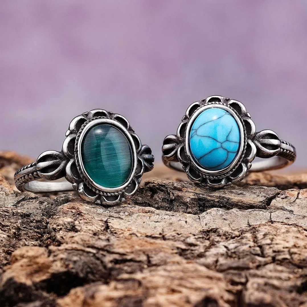 Antique Blue Stone Ring - R206