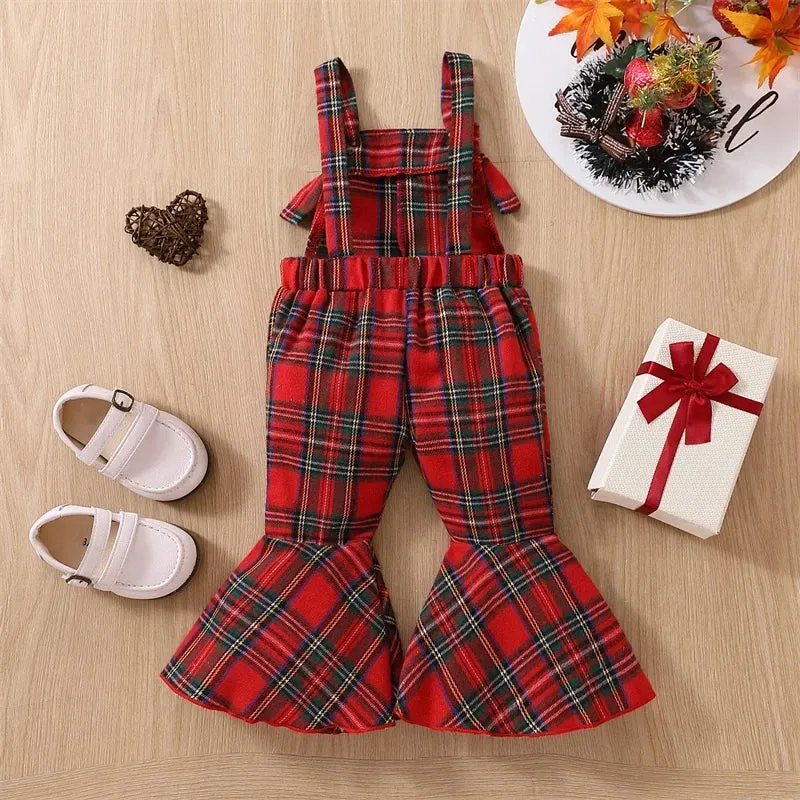 Baby Toddler Girls Christmas Plaid Holiday Jumpsuit