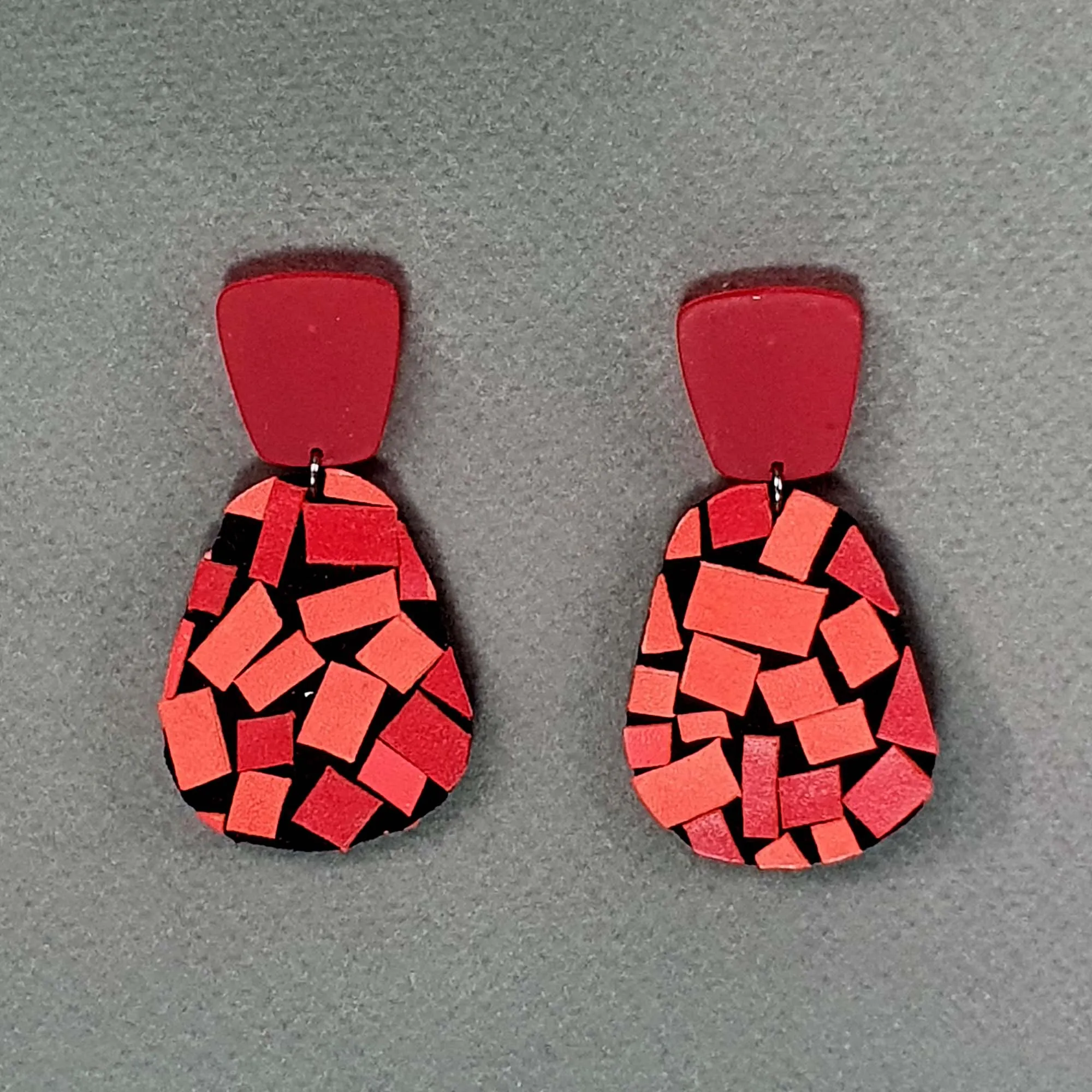 Balagan pink large leather earrings