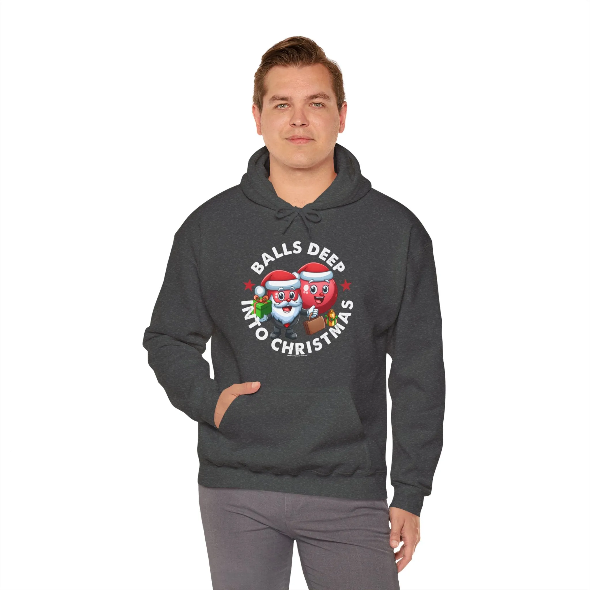 Balls Deep Into Christmas Hooded Sweatshirt