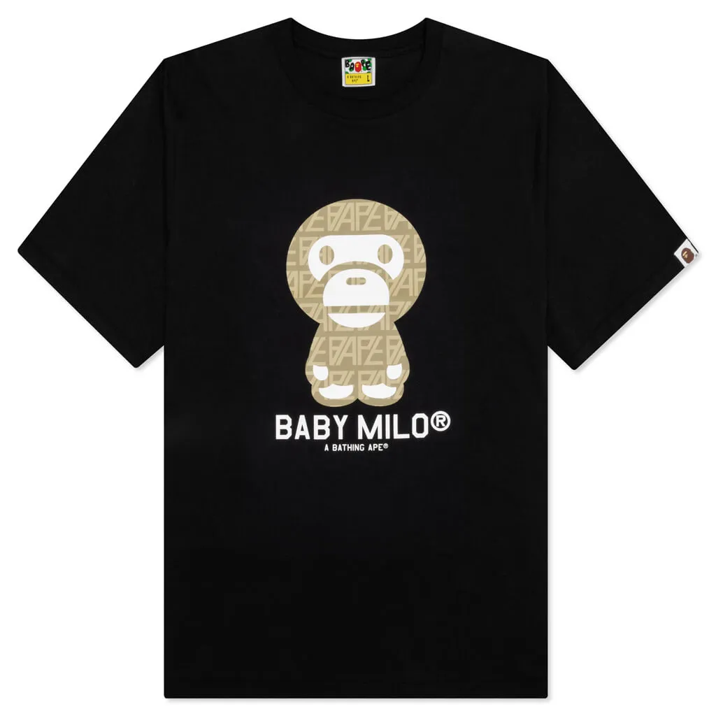 Bape Logo Monogram Baby Milo Tee  - Black/Beige