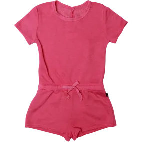 Barbie Pink Short Sleeve Tie-Waist Romper