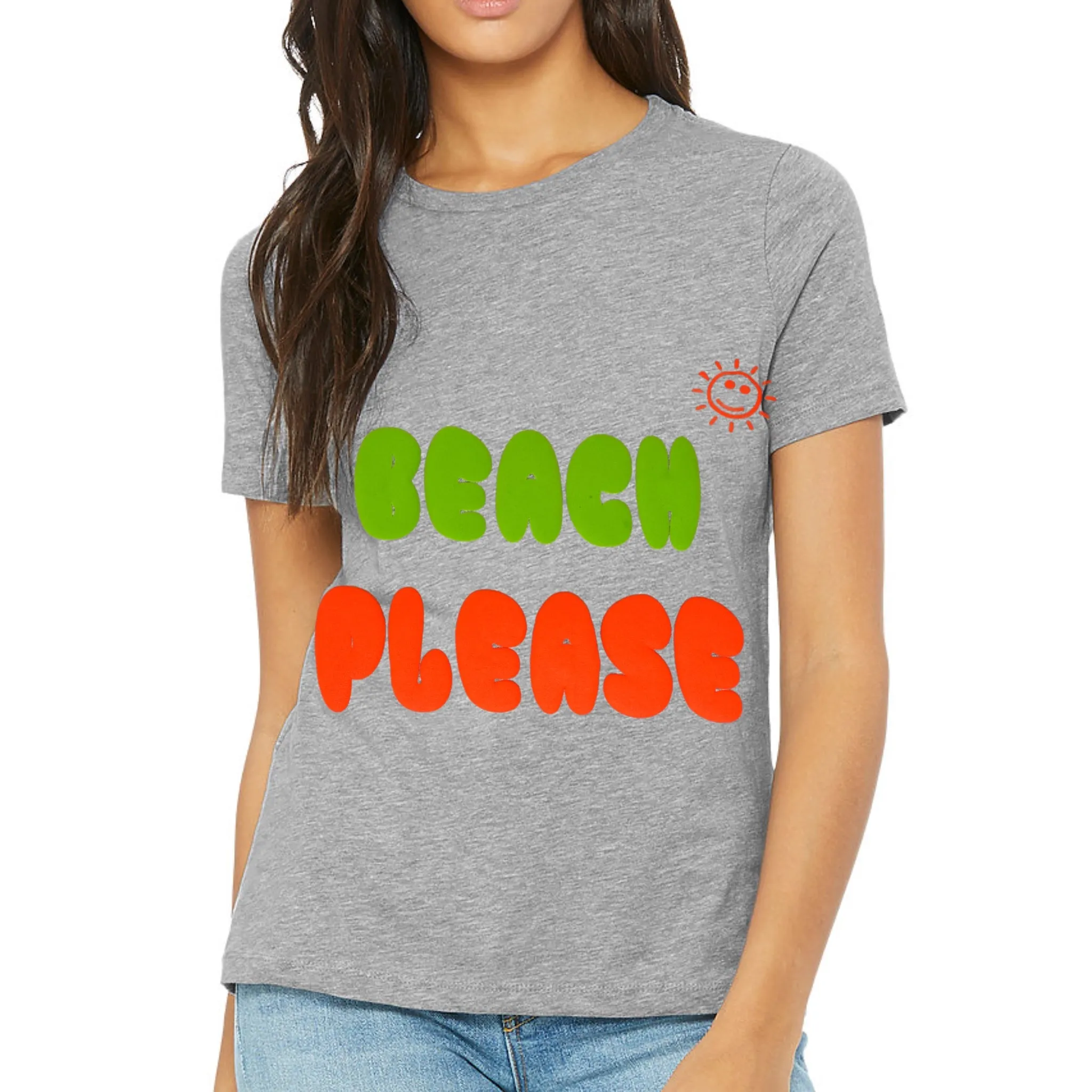 Beach Please Puff Print Tee