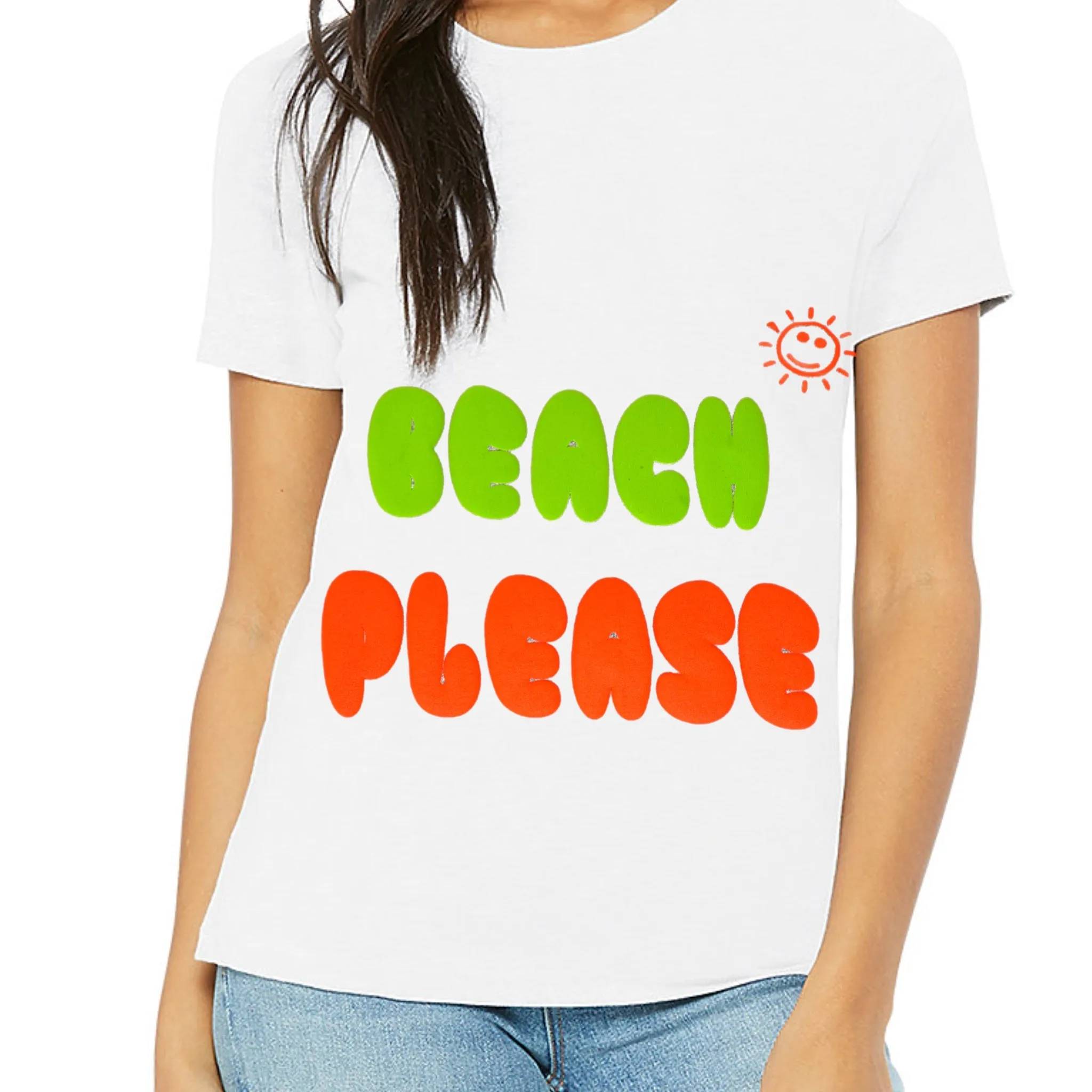 Beach Please Puff Print Tee