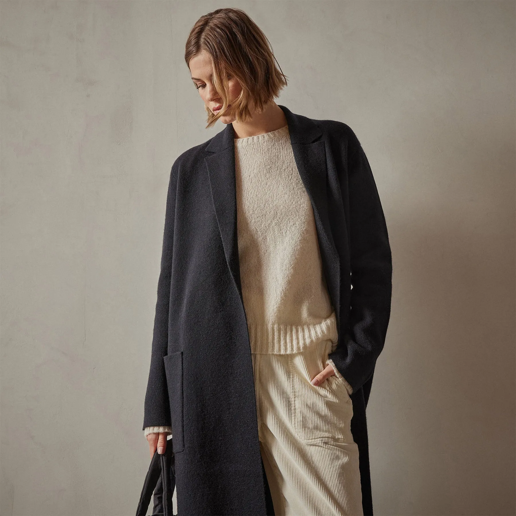 Belted Cashmere Coat - Black