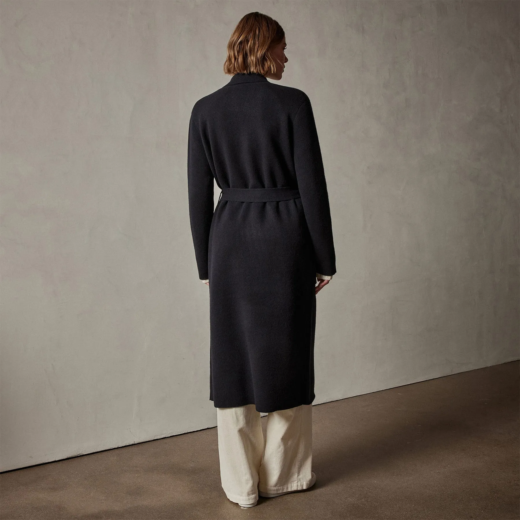 Belted Cashmere Coat - Black