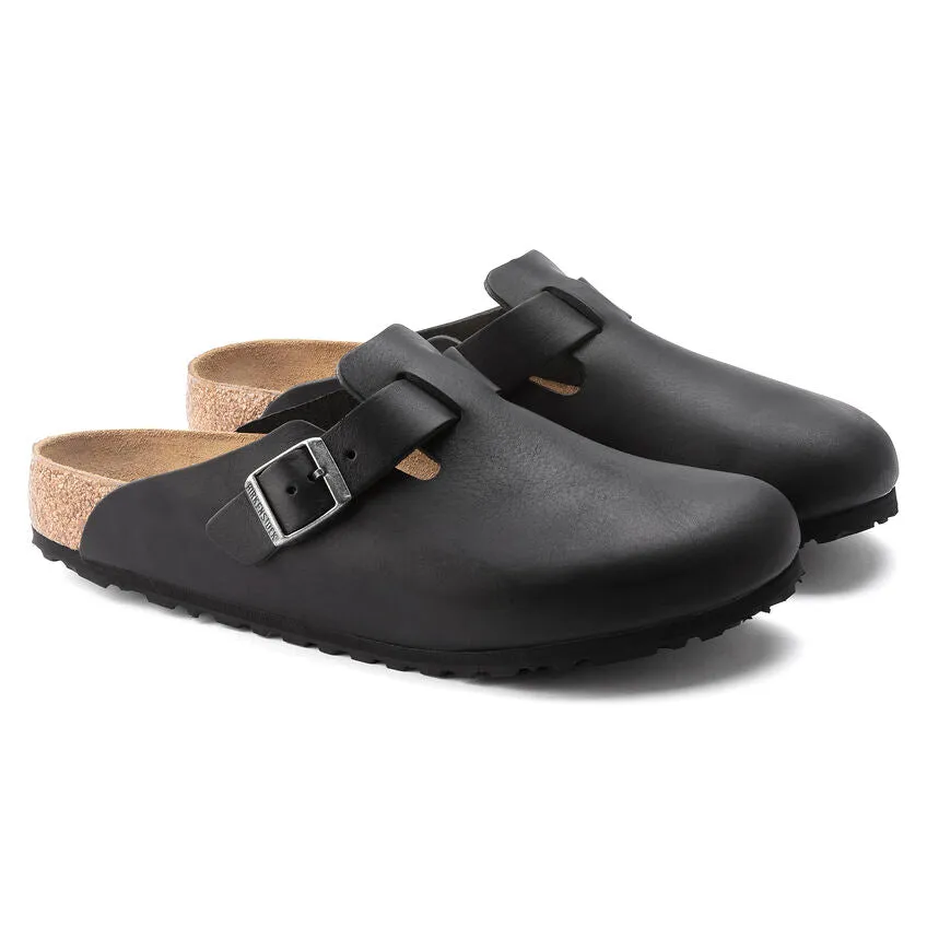 Birkenstock Men's Boston Grip Leather (Vintage Wood Black - Regular Fit)