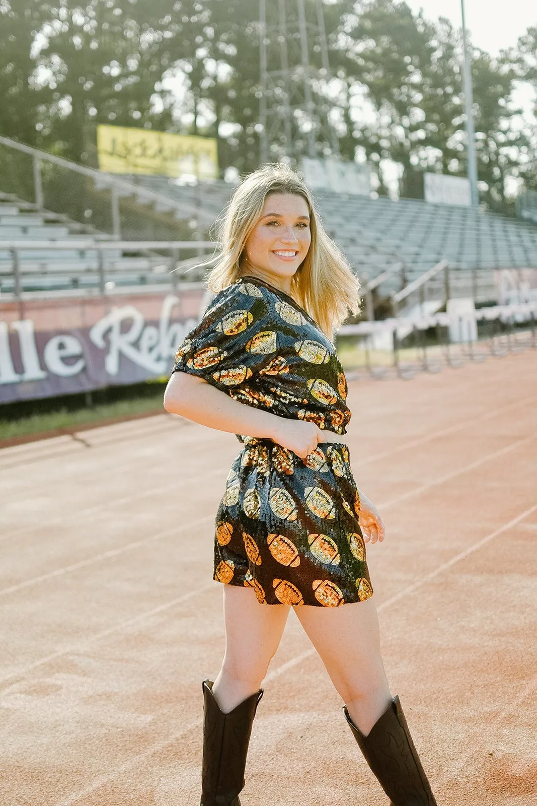 Black & Gold Football Set Top