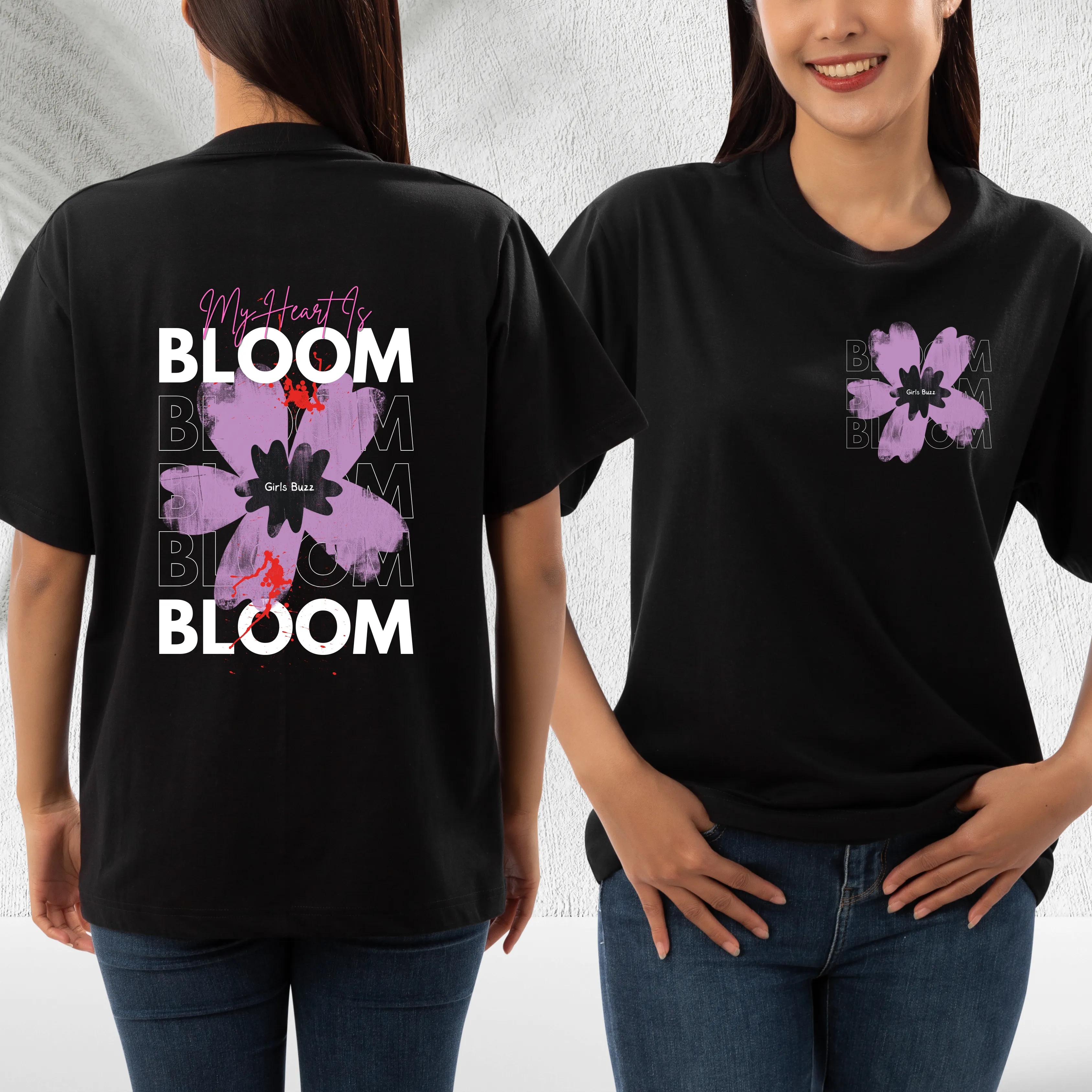 Bloom Back Printed Oversized Tee