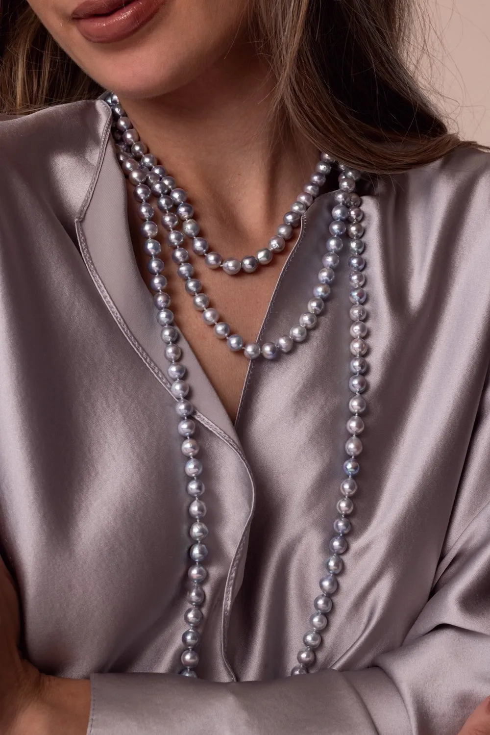 Blue Akoya Pearl Necklace