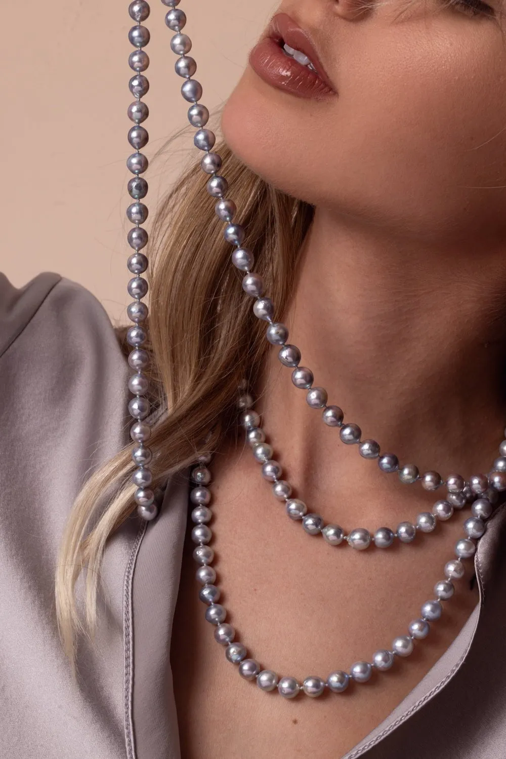 Blue Akoya Pearl Necklace