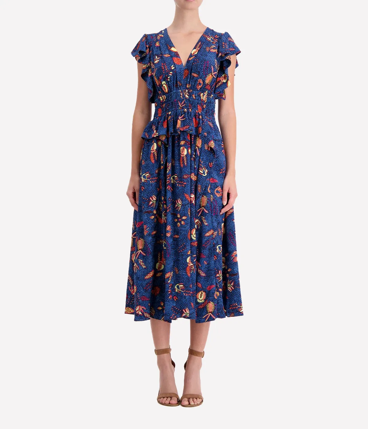 Brielle Dress in Blue Dahlia