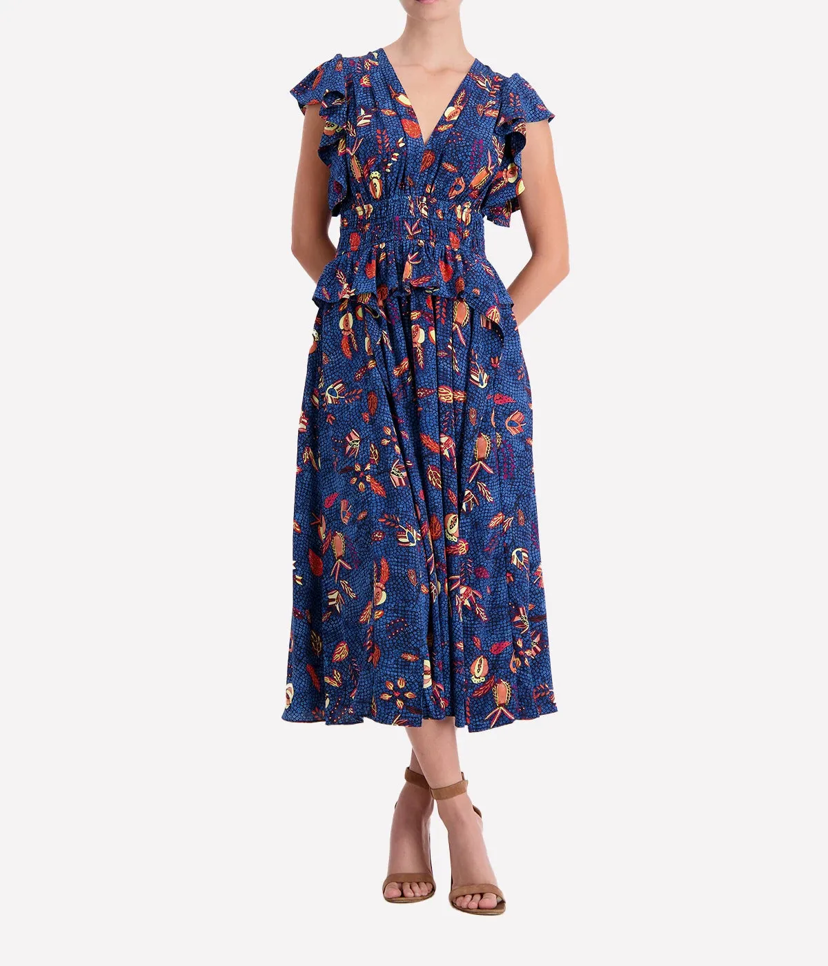 Brielle Dress in Blue Dahlia