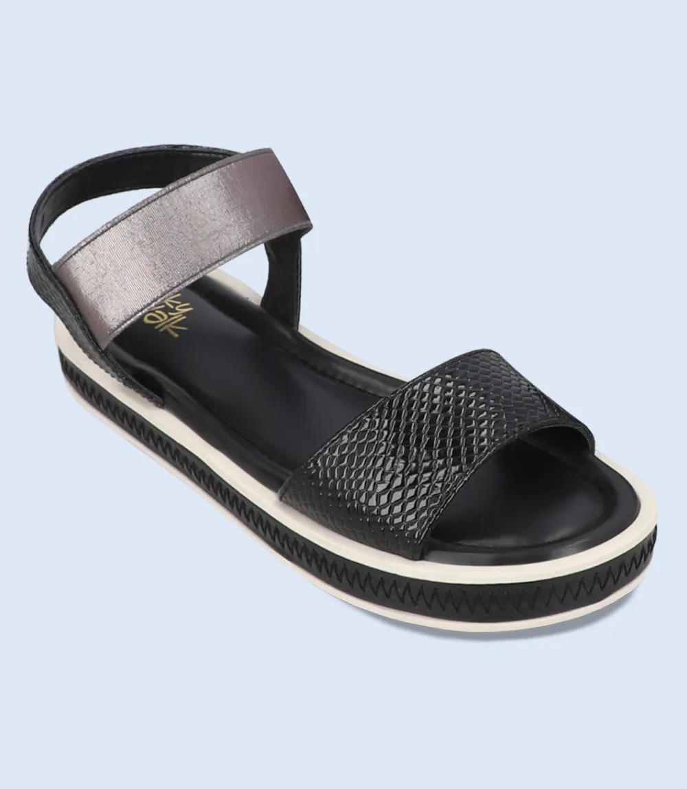 BW9747-BLACK-Women Comfort Sandal