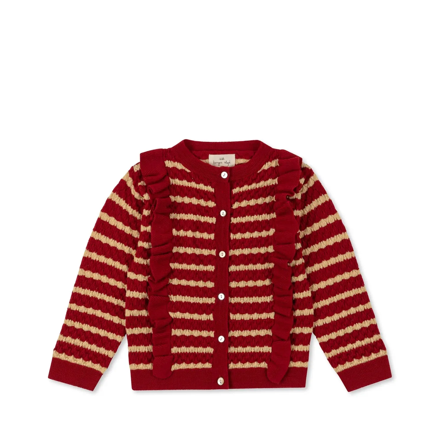 Cane Knit Frill Cardigan - Jolly Stripe