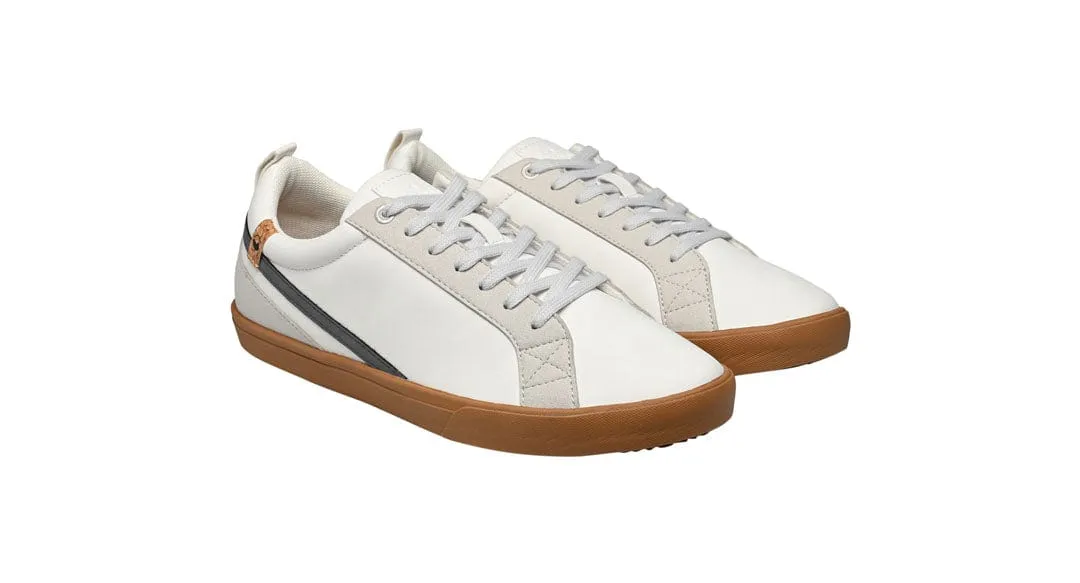 Cannon VL Men's Vegan Leather Sneakers| White & Dark Grey